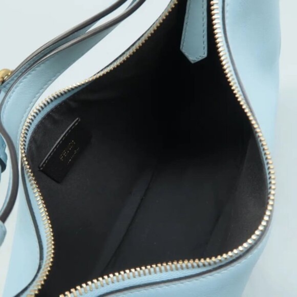 100% Authentic FENDI Fendigraphy Blue Leather Shoulder Bag 2007-071224 - Picture 8 of 12